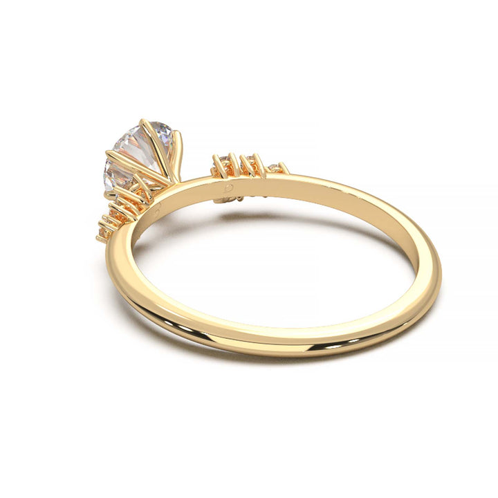 Dainty 0.7 Carat Round Lab Grown Diamond Cluster Engagement Ring