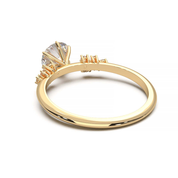 Dainty 0.7 Carat Round Lab Grown Diamond Cluster Engagement Ring