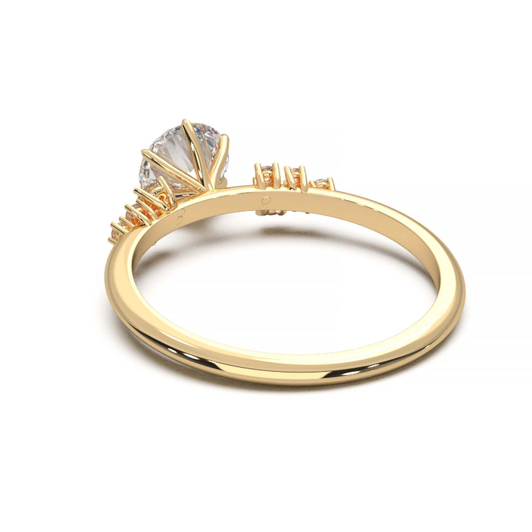 Dainty 0.7 Carat Round Lab Grown Diamond Cluster Engagement Ring