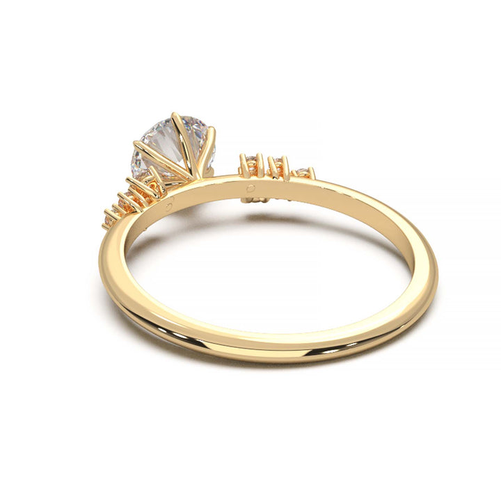 Dainty 0.7 Carat Round Lab Grown Diamond Cluster Engagement Ring