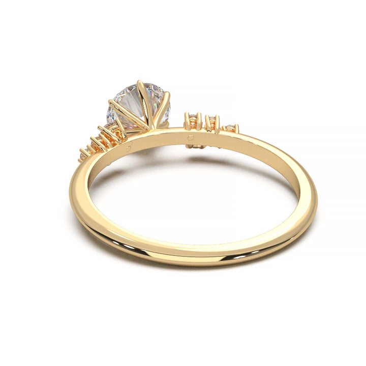 Dainty 0.7 Carat Round Lab Grown Diamond Cluster Engagement Ring