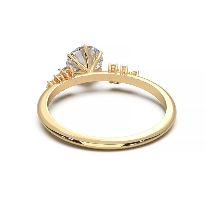 Dainty 0.7 Carat Round Lab Grown Diamond Cluster Engagement Ring