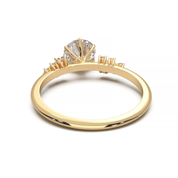 Dainty 0.7 Carat Round Lab Grown Diamond Cluster Engagement Ring