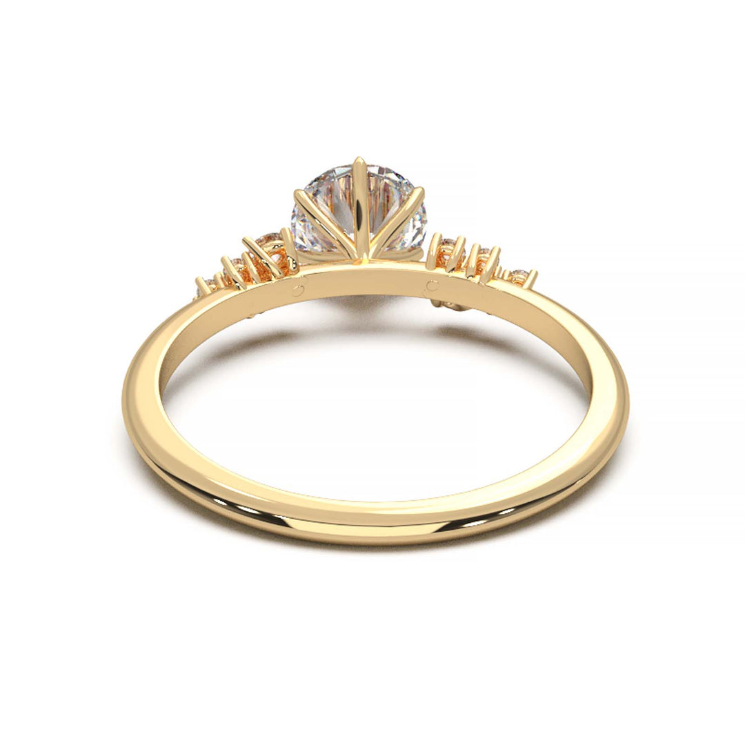 Dainty 0.7 Carat Round Lab Grown Diamond Cluster Engagement Ring