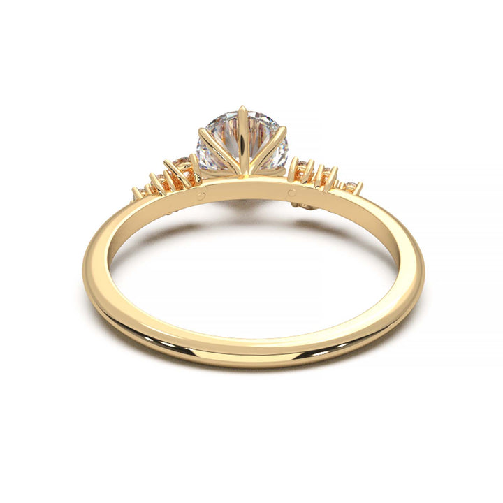 Dainty 0.7 Carat Round Lab Grown Diamond Cluster Engagement Ring
