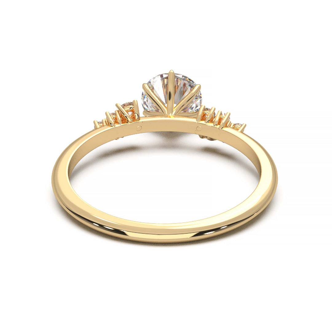 Dainty 0.7 Carat Round Lab Grown Diamond Cluster Engagement Ring