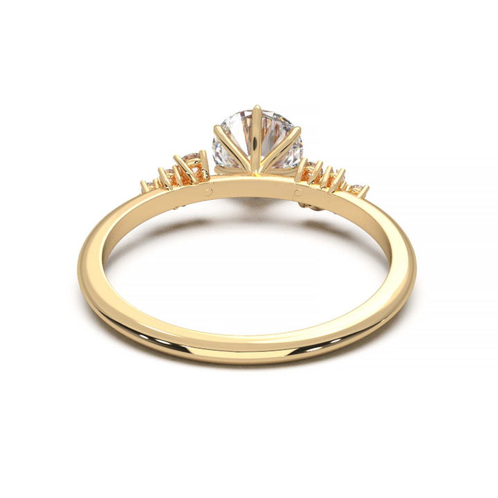 Dainty 0.7 Carat Round Lab Grown Diamond Cluster Engagement Ring
