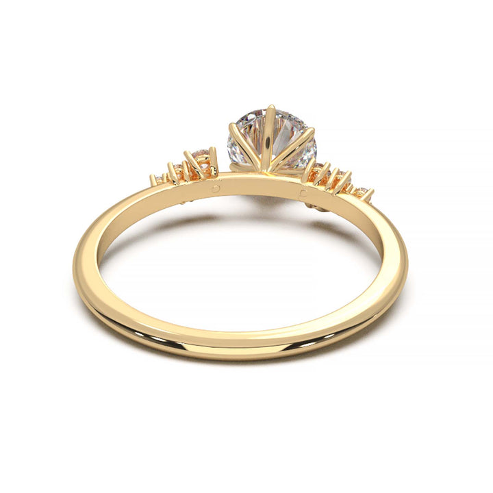 Dainty 0.7 Carat Round Lab Grown Diamond Cluster Engagement Ring