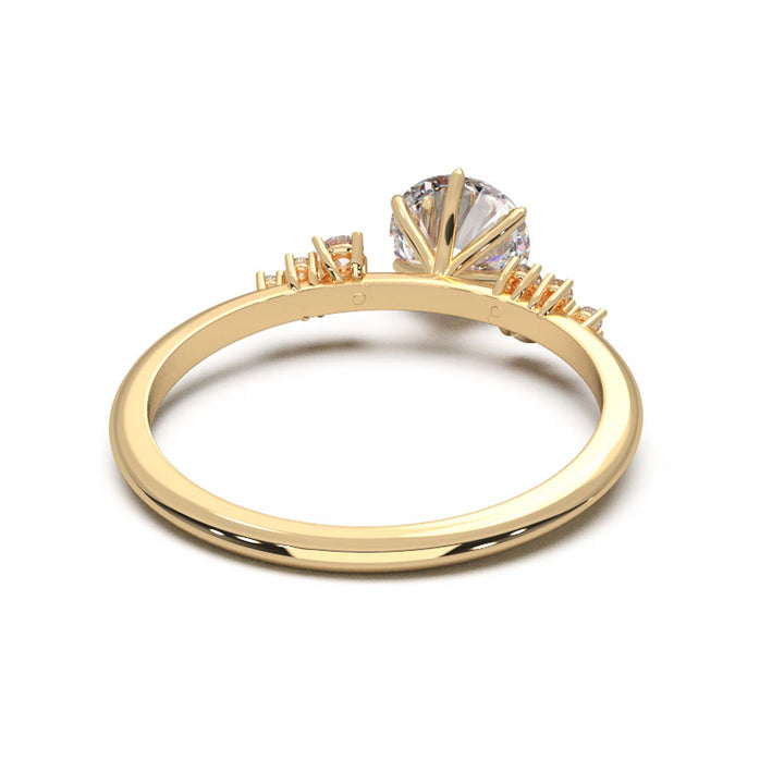 Dainty 0.7 Carat Round Lab Grown Diamond Cluster Engagement Ring