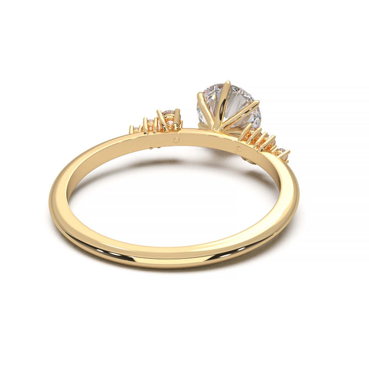 Dainty 0.7 Carat Round Lab Grown Diamond Cluster Engagement Ring