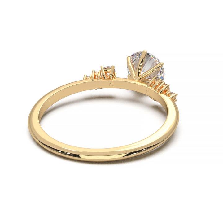 Dainty 0.7 Carat Round Lab Grown Diamond Cluster Engagement Ring