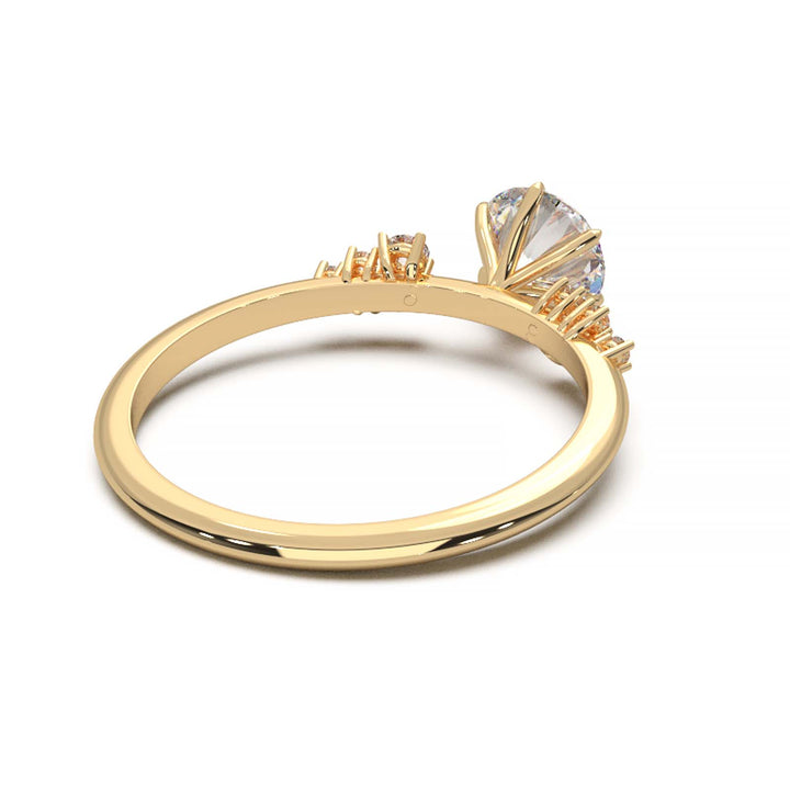 Dainty 0.7 Carat Round Lab Grown Diamond Cluster Engagement Ring