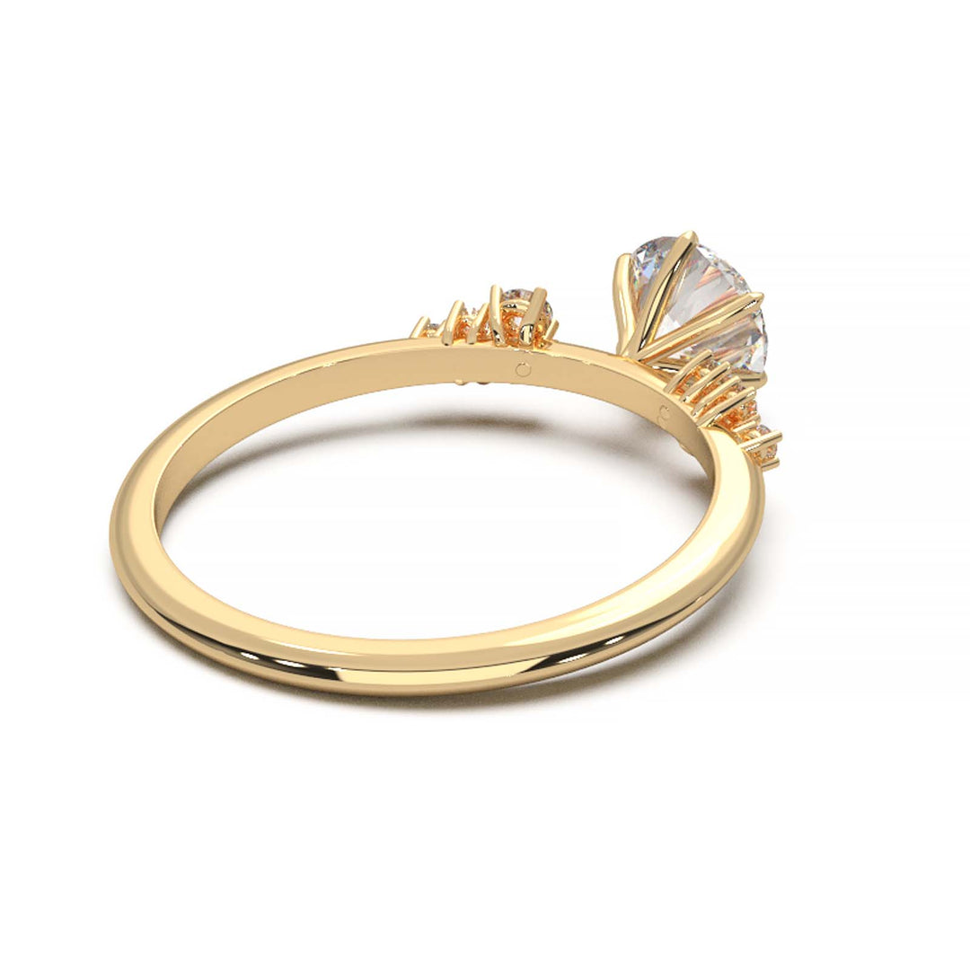 Dainty 0.7 Carat Round Lab Grown Diamond Cluster Engagement Ring