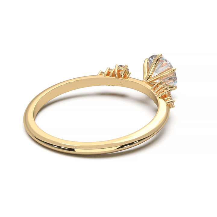 Dainty 0.7 Carat Round Lab Grown Diamond Cluster Engagement Ring