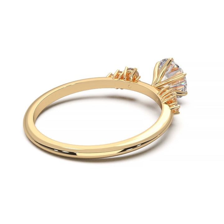 Dainty 0.7 Carat Round Lab Grown Diamond Cluster Engagement Ring