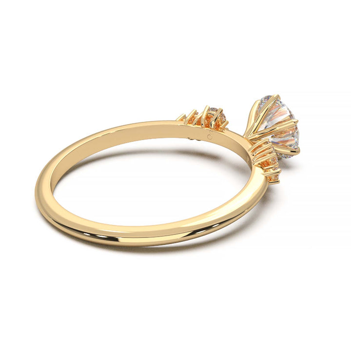 Dainty 0.7 Carat Round Lab Grown Diamond Cluster Engagement Ring