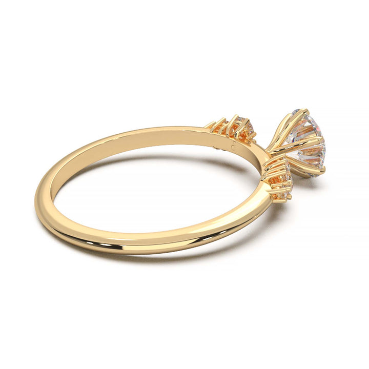 Dainty 0.7 Carat Round Lab Grown Diamond Cluster Engagement Ring