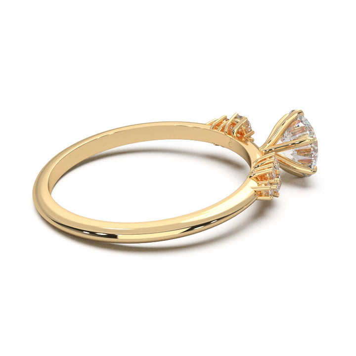 Dainty 0.7 Carat Round Lab Grown Diamond Cluster Engagement Ring