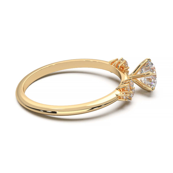 Dainty 0.7 Carat Round Lab Grown Diamond Cluster Engagement Ring