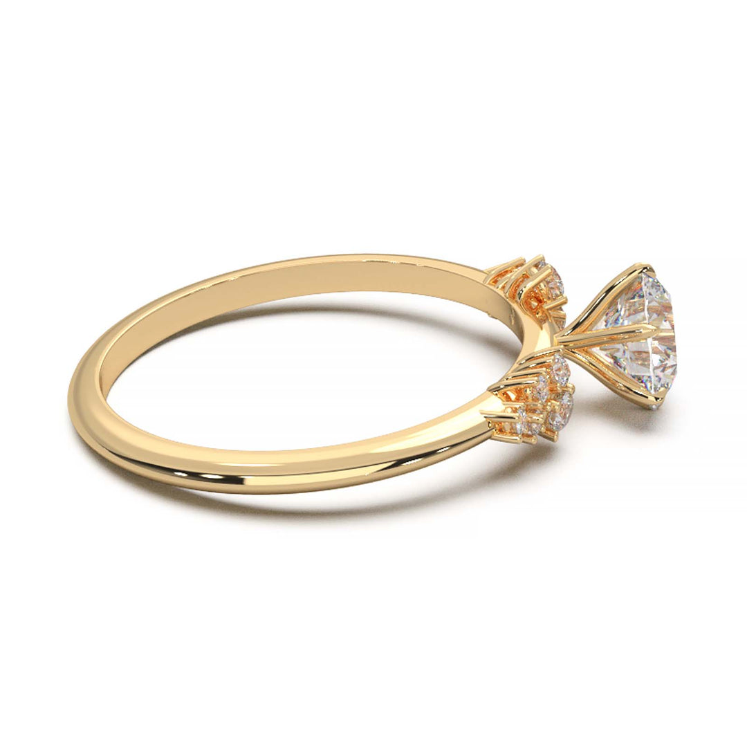 Dainty 0.7 Carat Round Lab Grown Diamond Cluster Engagement Ring