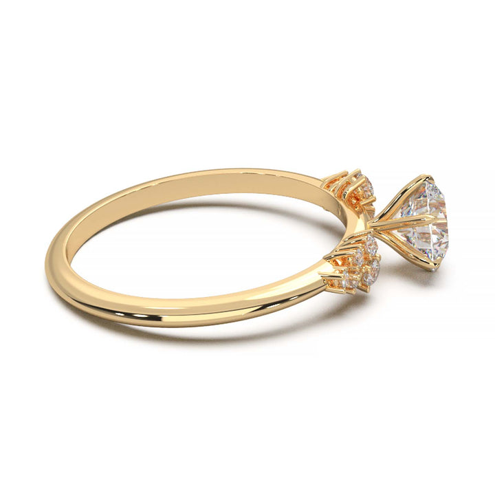 Dainty 0.7 Carat Round Lab Grown Diamond Cluster Engagement Ring