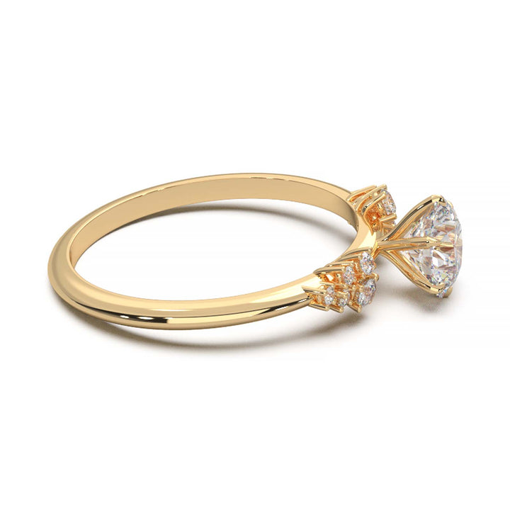 Dainty 0.7 Carat Round Lab Grown Diamond Cluster Engagement Ring