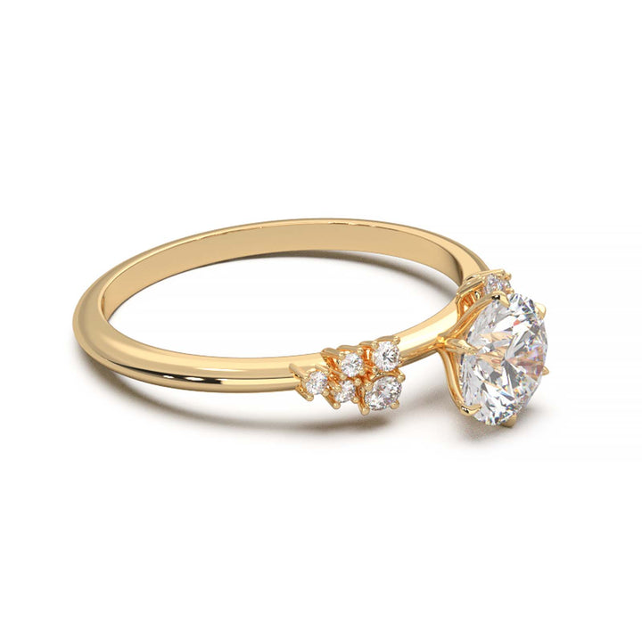 Dainty 0.7 Carat Round Lab Grown Diamond Cluster Engagement Ring