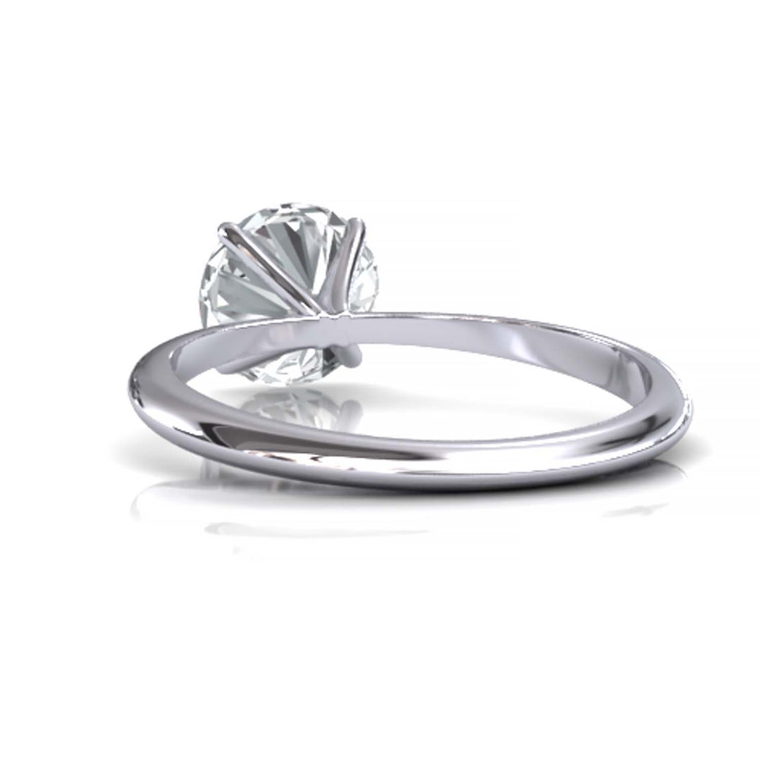 Timeless 7mm Moissanite Solitaire Ring with Tapered Band in Custom Metal
