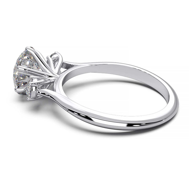 Elegant Three-Stone Engagement Ring with 1.5 Carat Center Stone