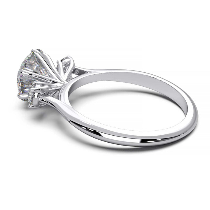 Elegant Three-Stone Engagement Ring with 1.5 Carat Center Stone