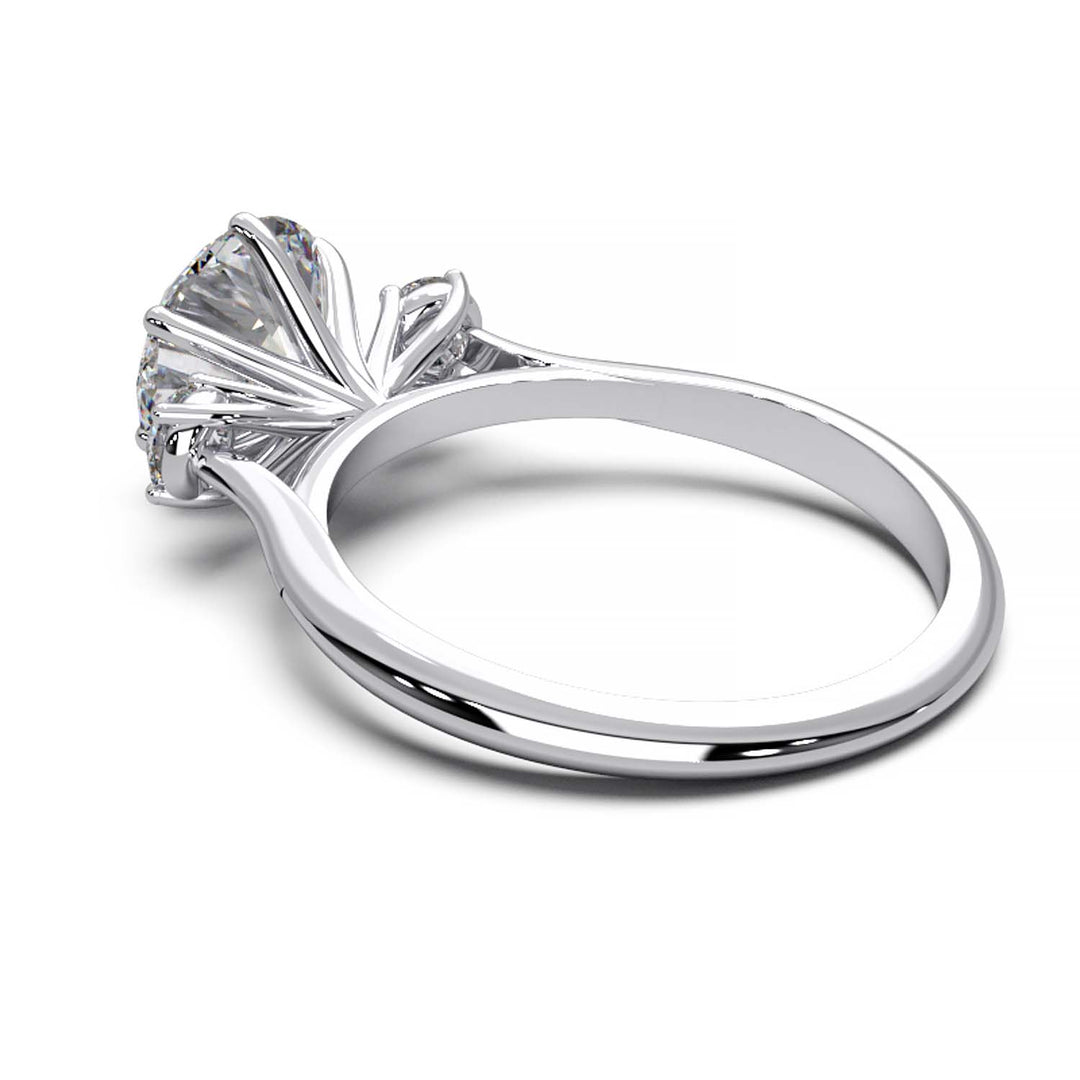 Elegant Three-Stone Engagement Ring with 1.5 Carat Center Stone