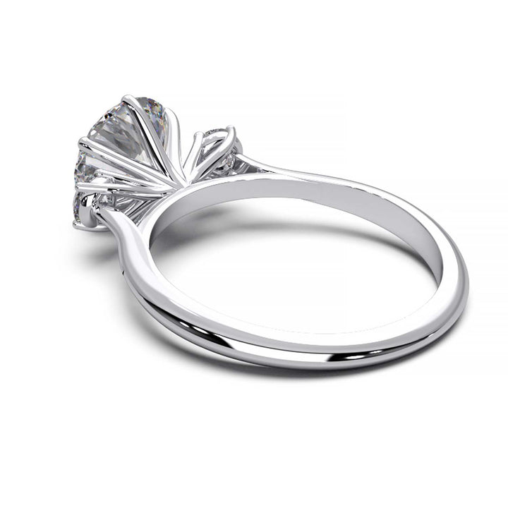 Elegant Three-Stone Engagement Ring with 1.5 Carat Center Stone