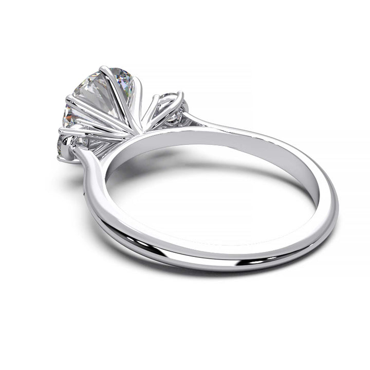 Elegant Three-Stone Engagement Ring with 1.5 Carat Center Stone