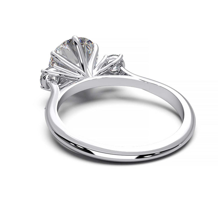 Elegant Three-Stone Engagement Ring with 1.5 Carat Center Stone