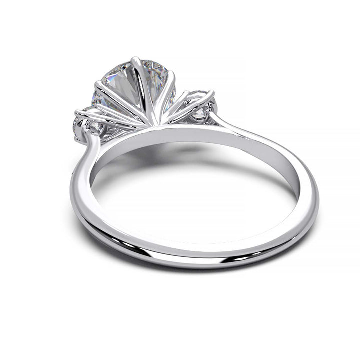 Elegant Three-Stone Engagement Ring with 1.5 Carat Center Stone