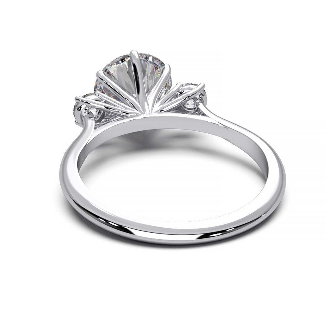 Elegant Three-Stone Engagement Ring with 1.5 Carat Center Stone