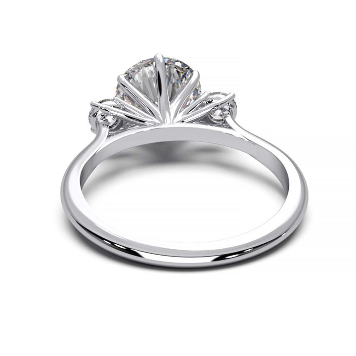 Elegant Three-Stone Engagement Ring with 1.5 Carat Center Stone