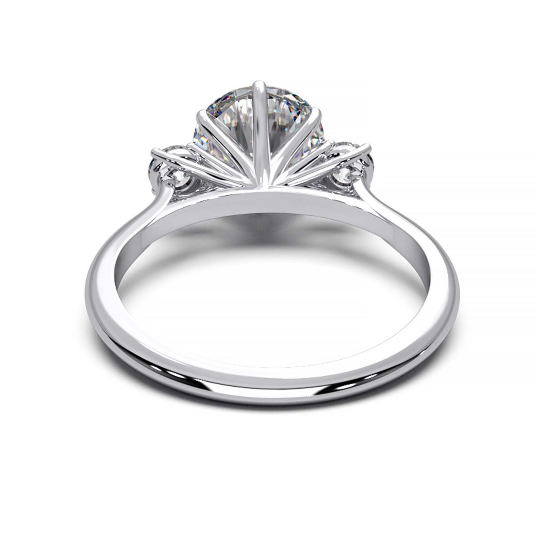 Elegant Three-Stone Engagement Ring with 1.5 Carat Center Stone