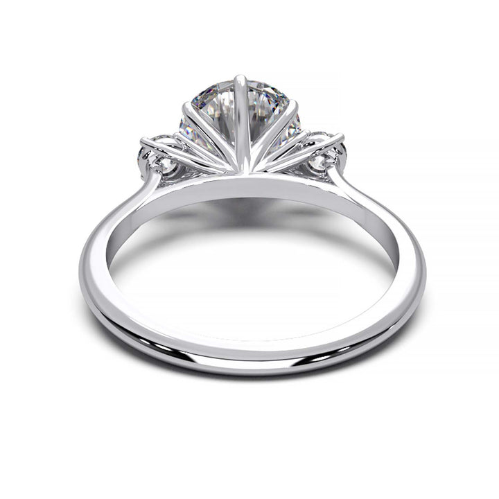Elegant Three-Stone Engagement Ring with 1.5 Carat Center Stone
