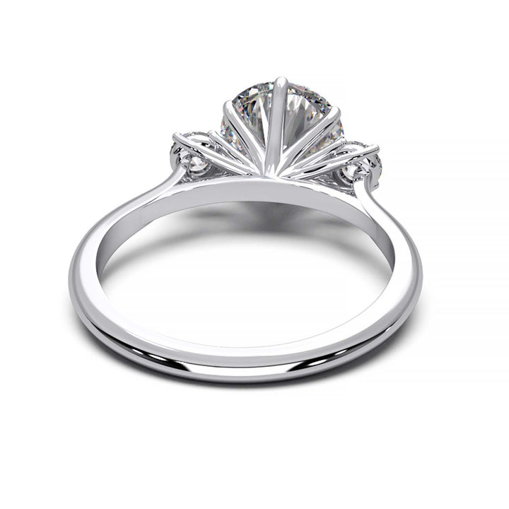 Elegant Three-Stone Engagement Ring with 1.5 Carat Center Stone