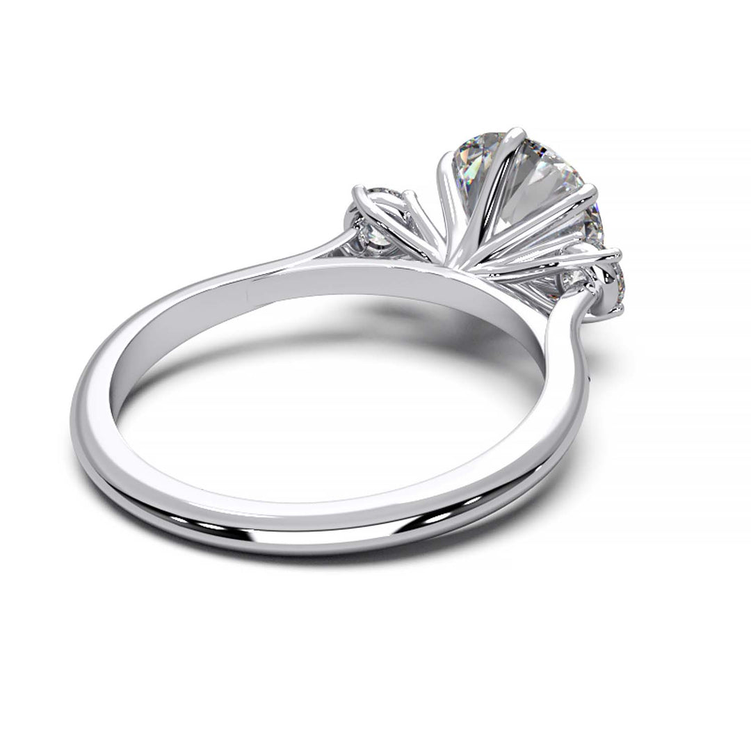 Elegant Three-Stone Engagement Ring with 1.5 Carat Center Stone