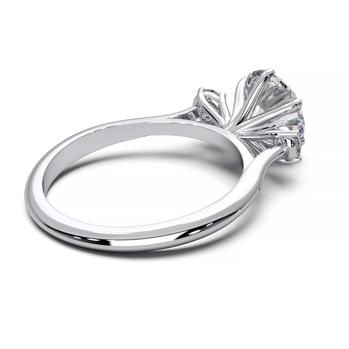 Elegant Three-Stone Engagement Ring with 1.5 Carat Center Stone