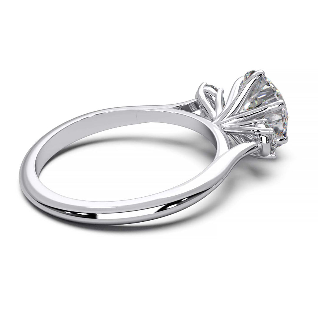 Elegant Three-Stone Engagement Ring with 1.5 Carat Center Stone