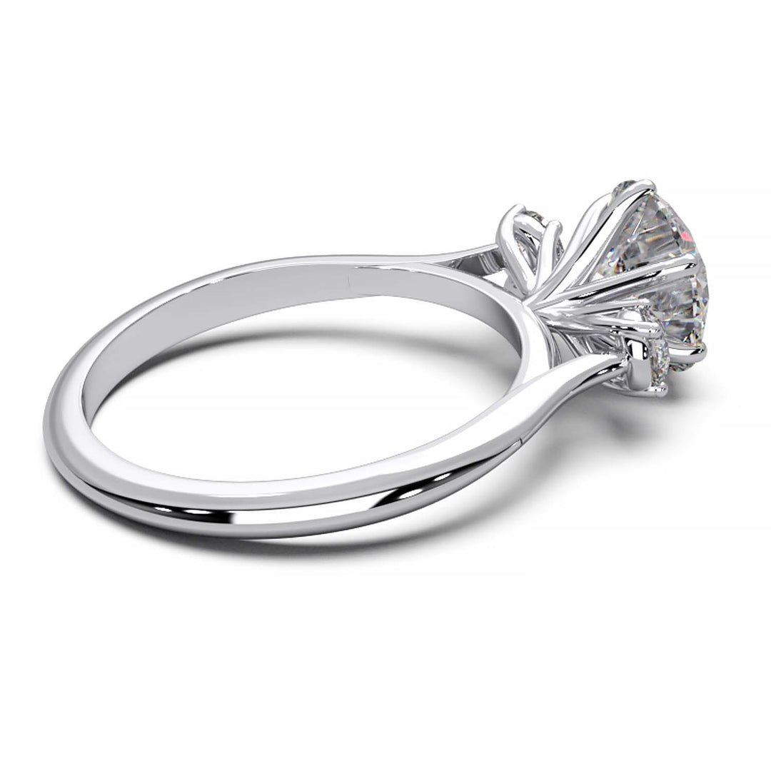 Elegant Three-Stone Engagement Ring with 1.5 Carat Center Stone