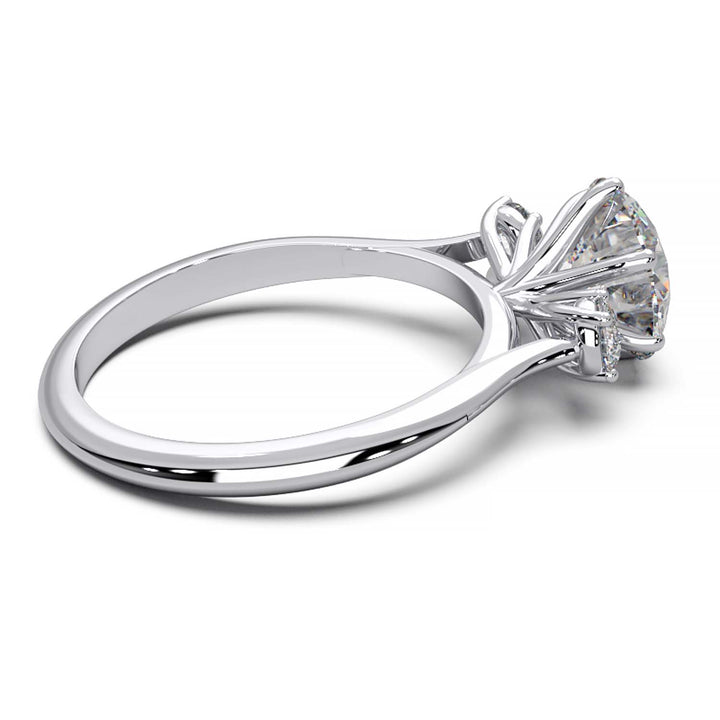Elegant Three-Stone Engagement Ring with 1.5 Carat Center Stone
