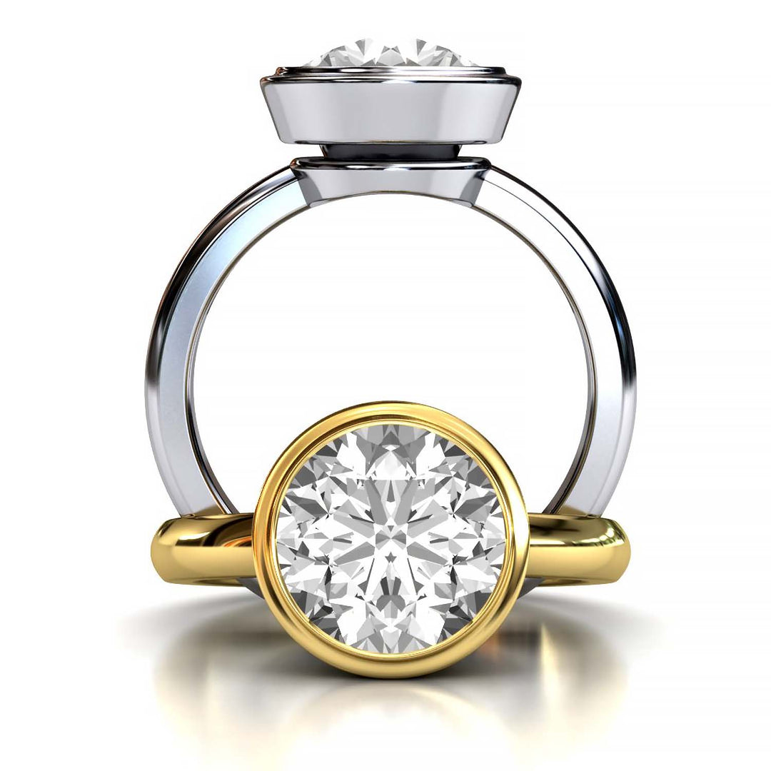 round bezel diamond ring
