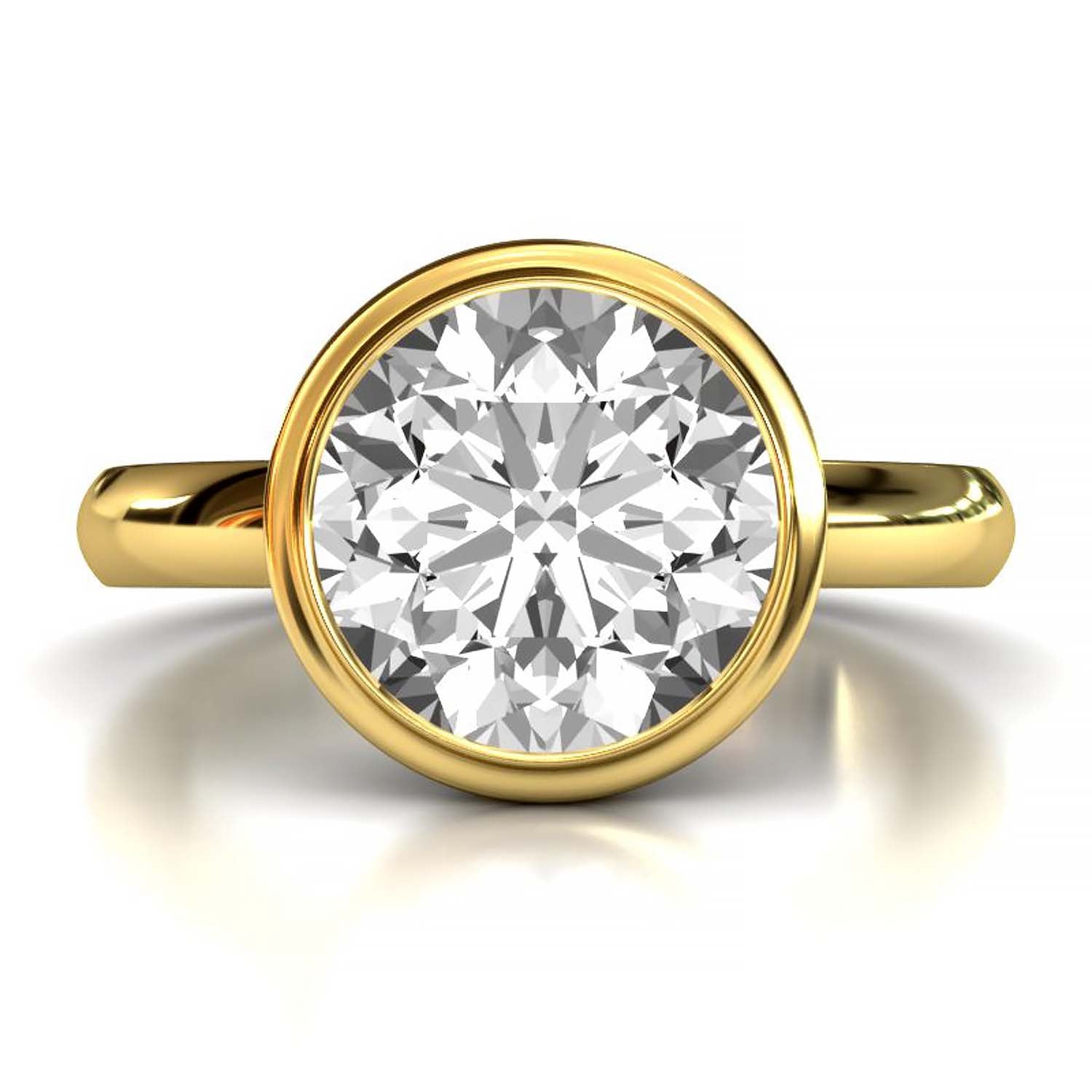 round bezel diamond ring