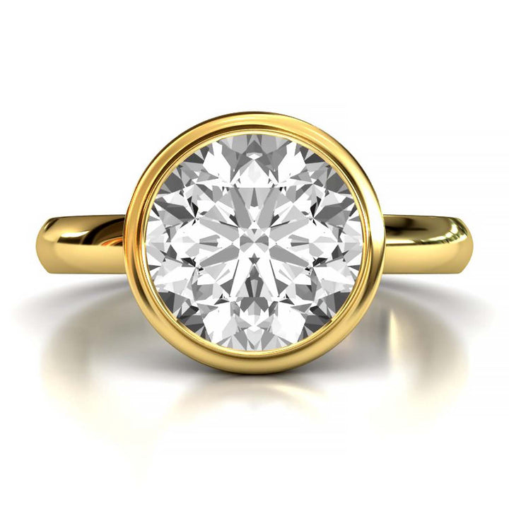 Timeless Elegance: Bezel Set Round Lab-Grown Diamond Engagement Ring (3-3.09)CT
