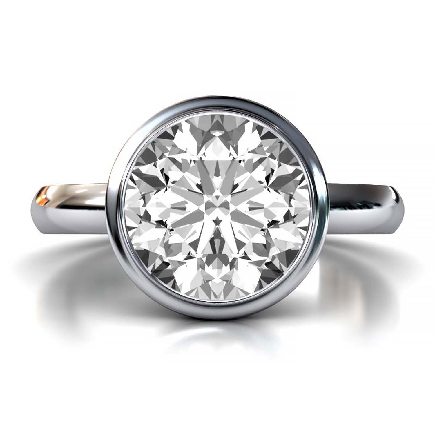 Timeless Elegance: Bezel Set Round Lab-Grown Diamond Engagement Ring (3-3.09)CT
