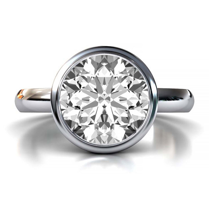 Timeless Elegance: Bezel Set Round Lab-Grown Diamond Engagement Ring (3-3.09)CT